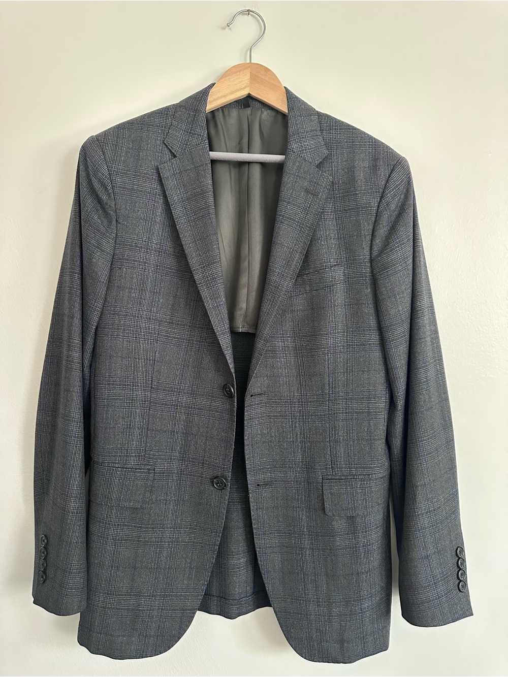 JACK SPADE Plaid Men's Blazer - Gray, Blue